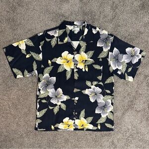 Vintage Monterey Club Men’s Floral Button Up Shirt Size L 100% Silk